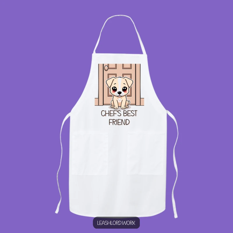 Funny Dog Dot Eyes Apron - Humorous Kitchen Wear for Pet Lovers