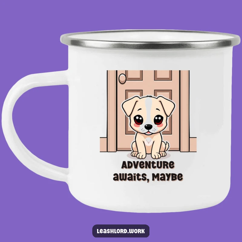 Funny Dog Dot Eyes Camping Mug - Durable & Humorous Outdoor Gift