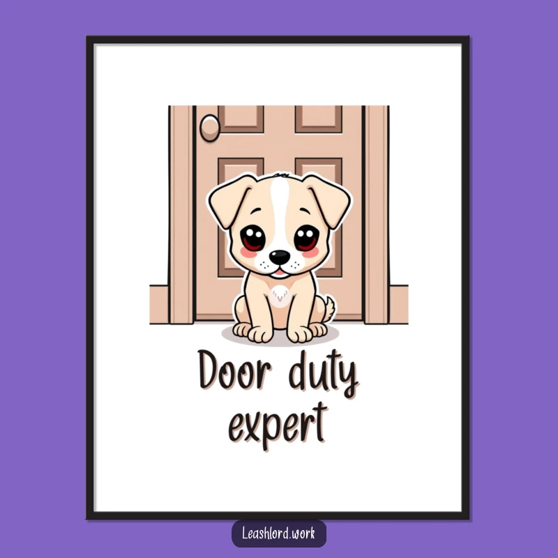 Funny Dog Dot Eyes Digital Art - Humorous Pet Lover Wall Decor Gift