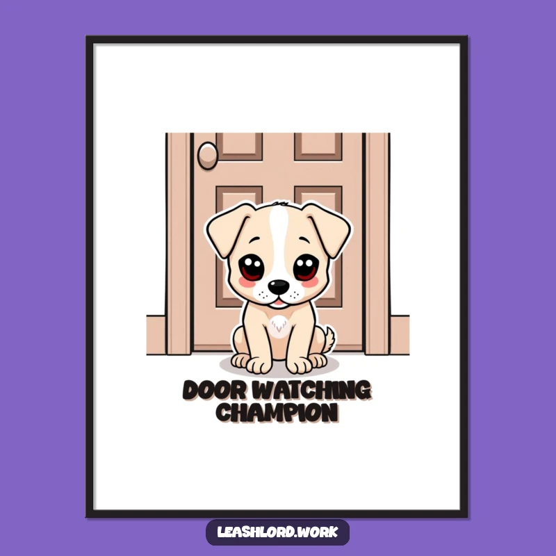 Funny Dog Dot Eyes Poster Print - Humorous Wall Art Gift for Pet Lovers