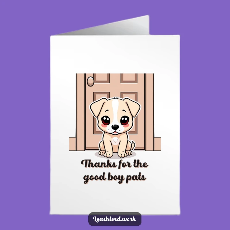 Free Printable Thank You Card: Patient Dog Dot Eyes Expressing Gratitude - Funny Downloadable Gift